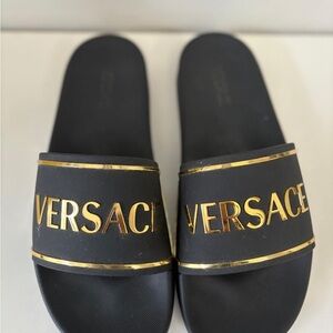 Versace Black and Gold Sandals